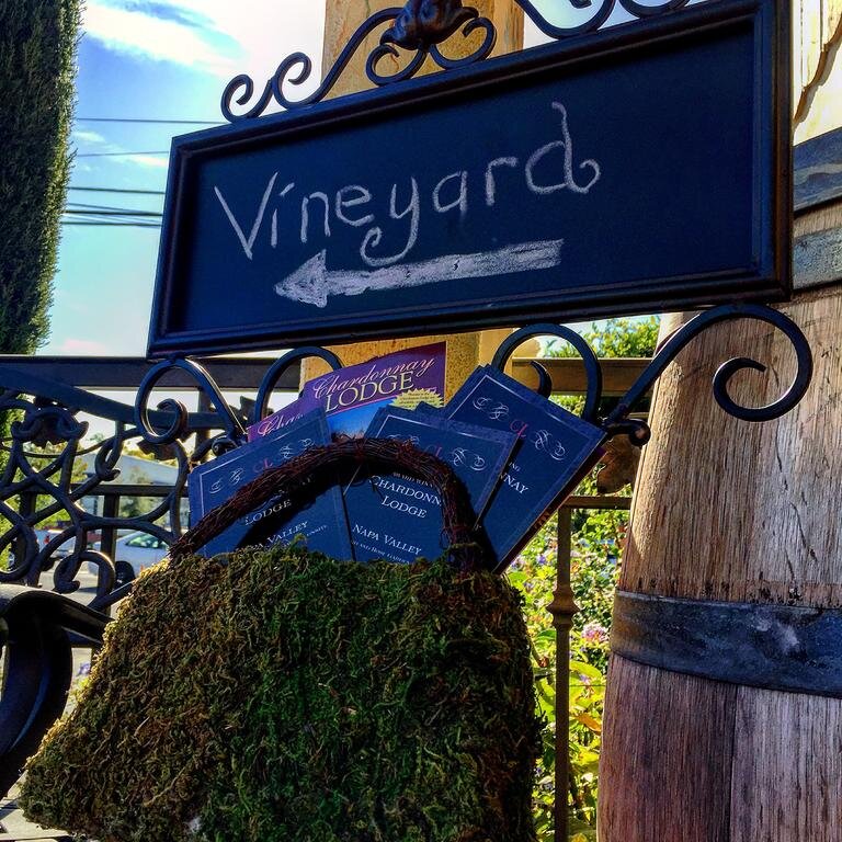 Sign pointing to vineyard
